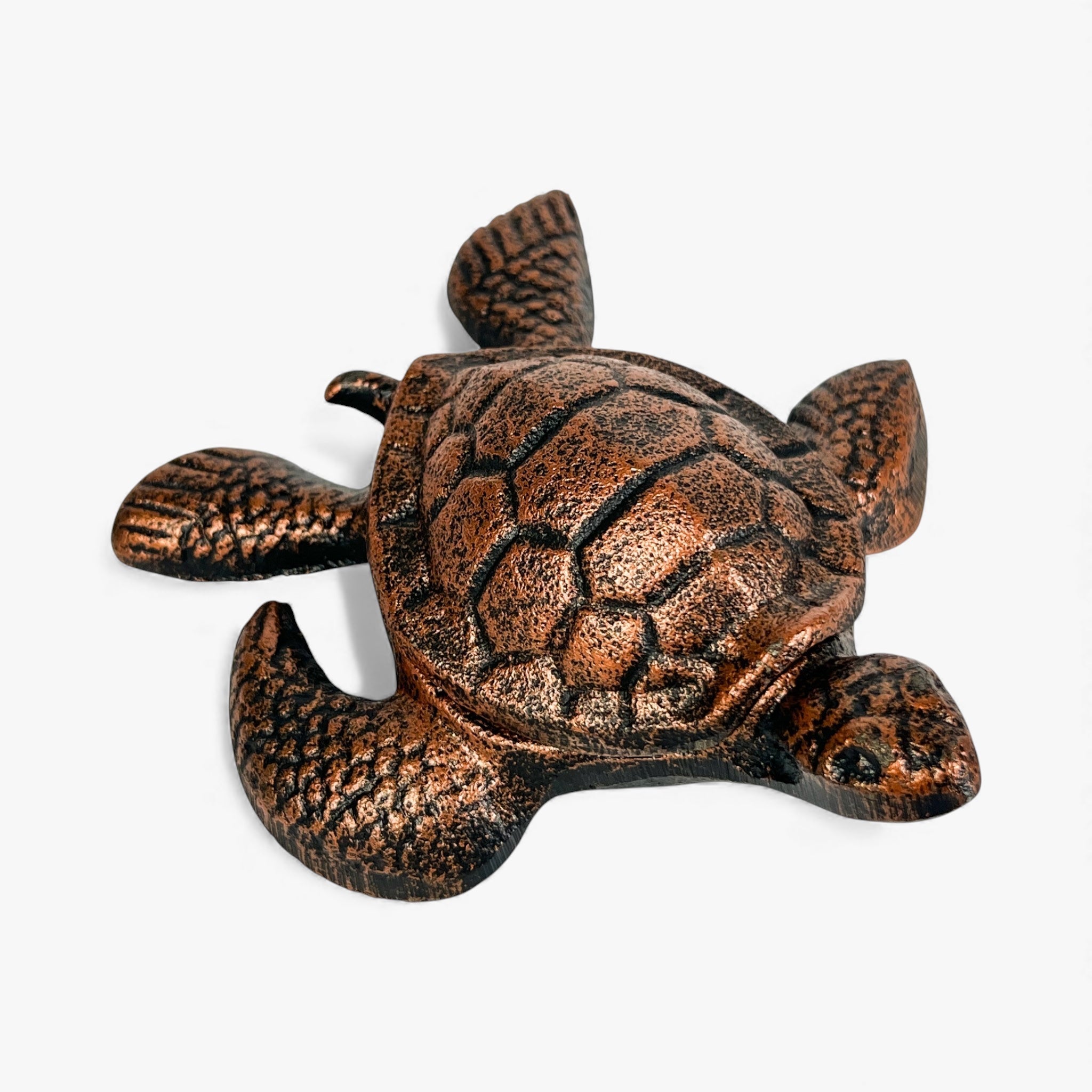Turtle Key Hider, Weathered Copper Cast Iron, Outdoor Garden
