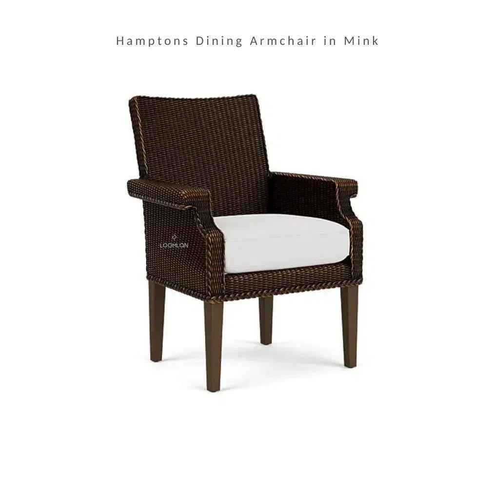 Hamptons Outdoor Furniture Wicker Dining Armchair