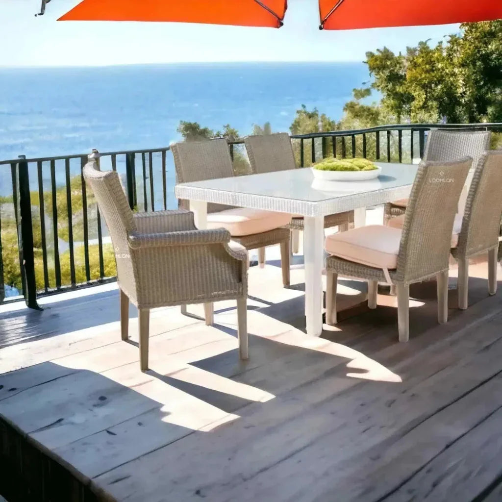 Hamptons Outdoor Furniture Wicker Dining Armchair