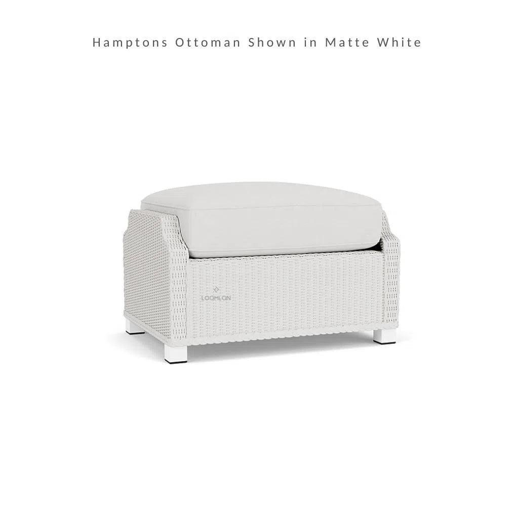 Hamptons Outdoor Furniture Wicker Large Ottoman