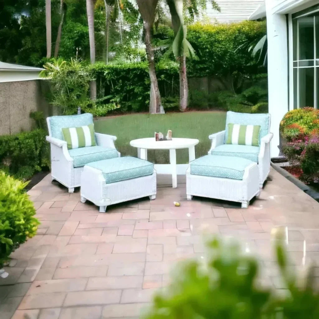 Hamptons Outdoor Furniture Wicker Large Ottoman