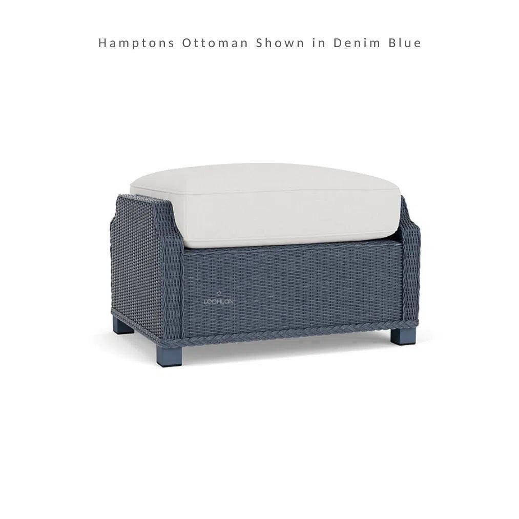Hamptons Outdoor Furniture Wicker Large Ottoman