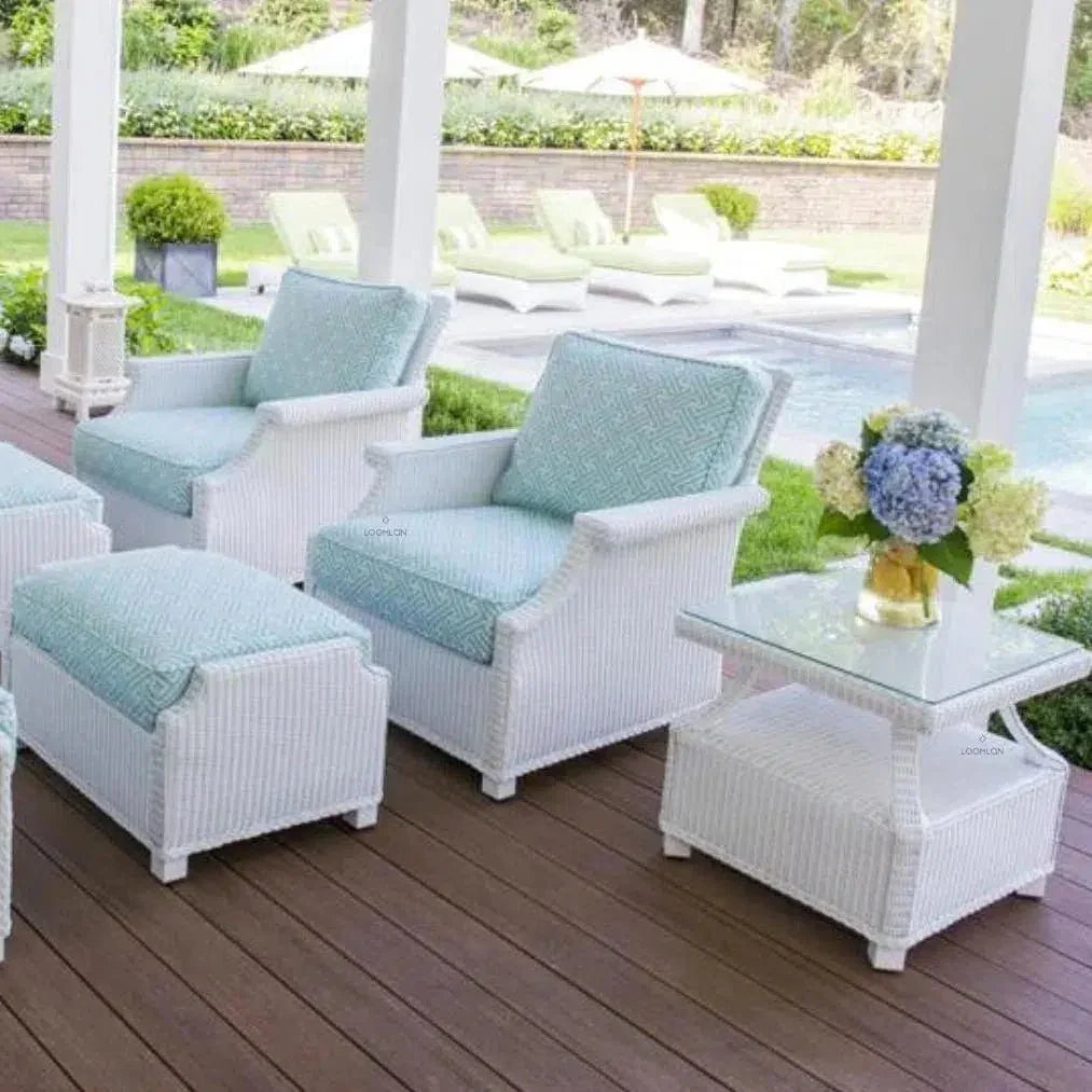 Hamptons Outdoor Furniture Wicker Lounge Chair