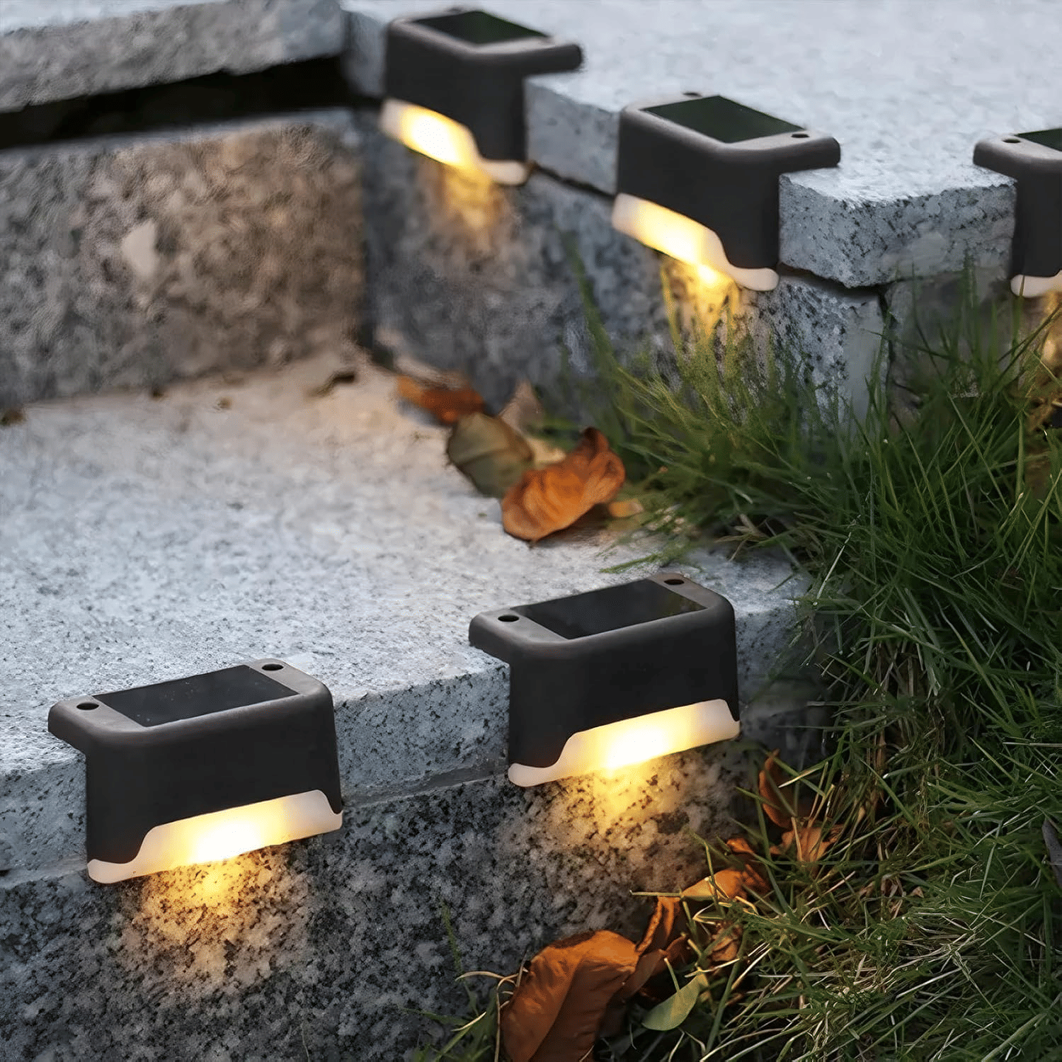 8/16/32 solar outdoor deck lights, garden lights, atmosphere lights, LED walk lights, light source control, suitable for balconies, terraces, stair fences, courtyards, gardens, villas, driveways.