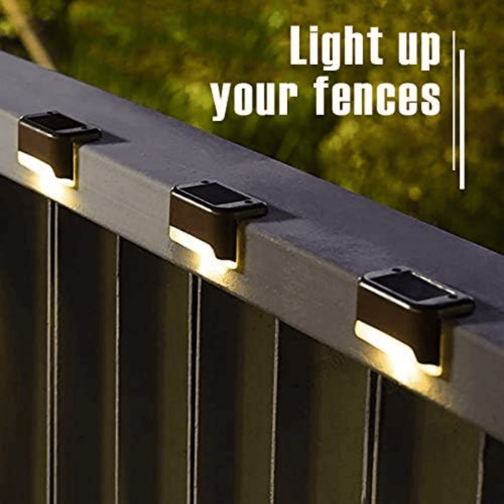 8/16/32 solar outdoor deck lights, garden lights, atmosphere lights, LED walk lights, light source control, suitable for balconies, terraces, stair fences, courtyards, gardens, villas, driveways.