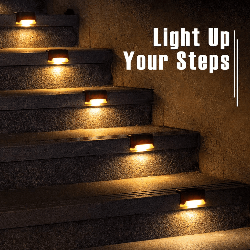 8/16/32 solar outdoor deck lights, garden lights, atmosphere lights, LED walk lights, light source control, suitable for balconies, terraces, stair fences, courtyards, gardens, villas, driveways.