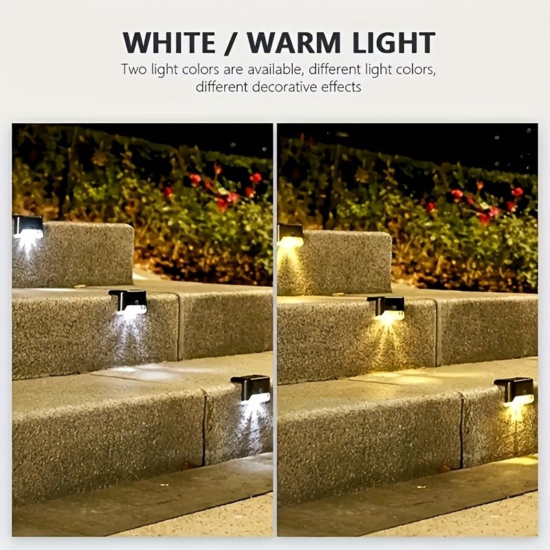 8/16/32 solar outdoor deck lights, garden lights, atmosphere lights, LED walk lights, light source control, suitable for balconies, terraces, stair fences, courtyards, gardens, villas, driveways.