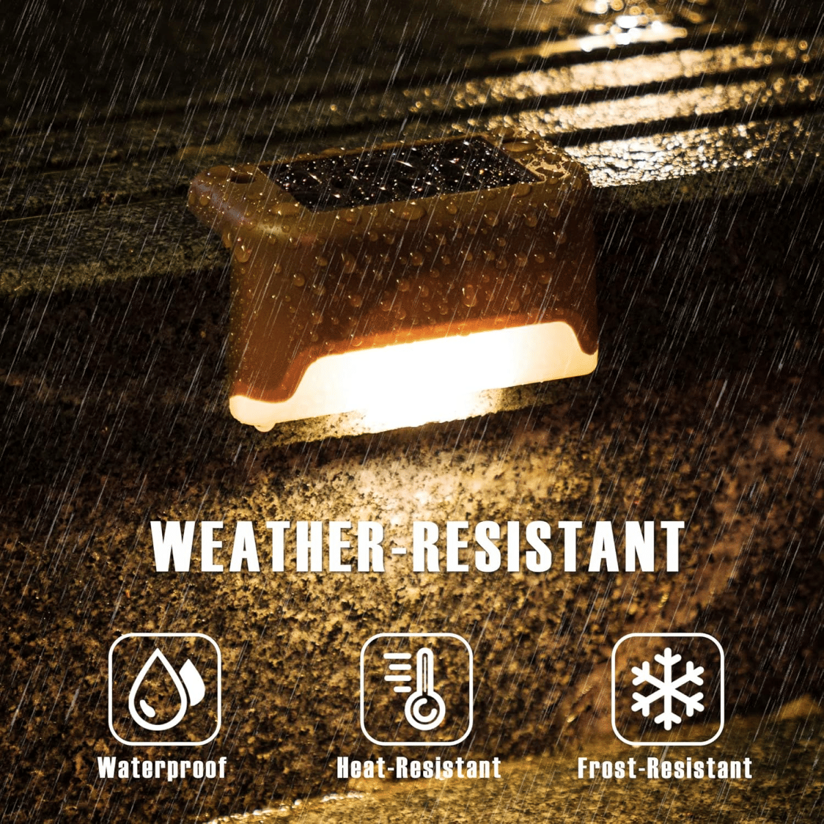 8/16/32 solar outdoor deck lights, garden lights, atmosphere lights, LED walk lights, light source control, suitable for balconies, terraces, stair fences, courtyards, gardens, villas, driveways.