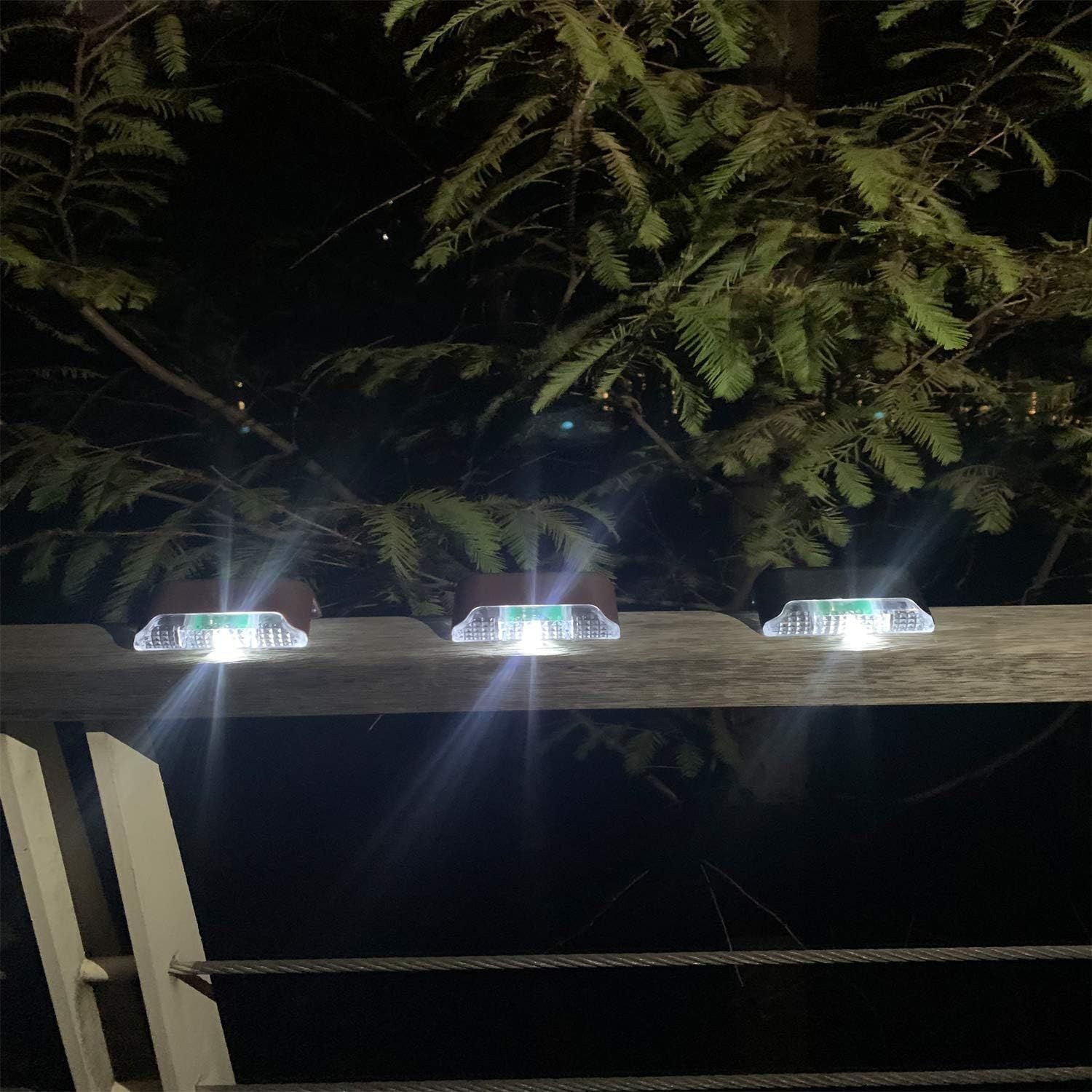 8/16/32 solar outdoor deck lights, garden lights, atmosphere lights, LED walk lights, light source control, suitable for balconies, terraces, stair fences, courtyards, gardens, villas, driveways.