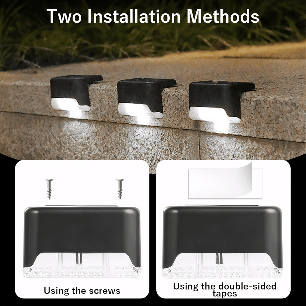 8/16/32 solar outdoor deck lights, garden lights, atmosphere lights, LED walk lights, light source control, suitable for balconies, terraces, stair fences, courtyards, gardens, villas, driveways.