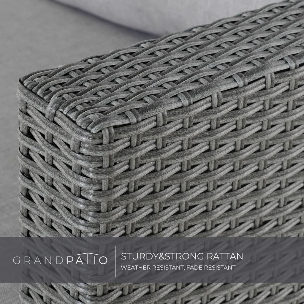 Modular Wicker Outdoor Furniture Set with Fire Pit